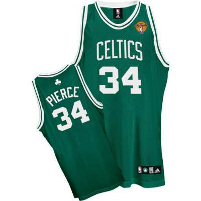 NBA Boston Celtics 34 Paul Pierce Authentic Road Green Jersey Final Patch